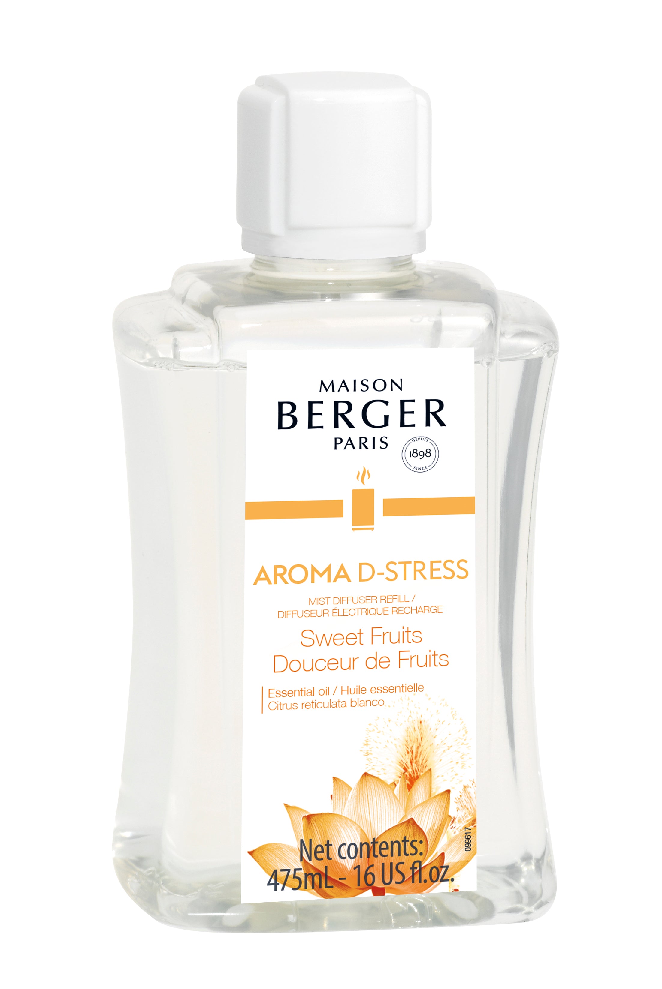 Recharge diffuseur électrique Aroma D-stress douceur de fruits 475 ml- Lampe Berger