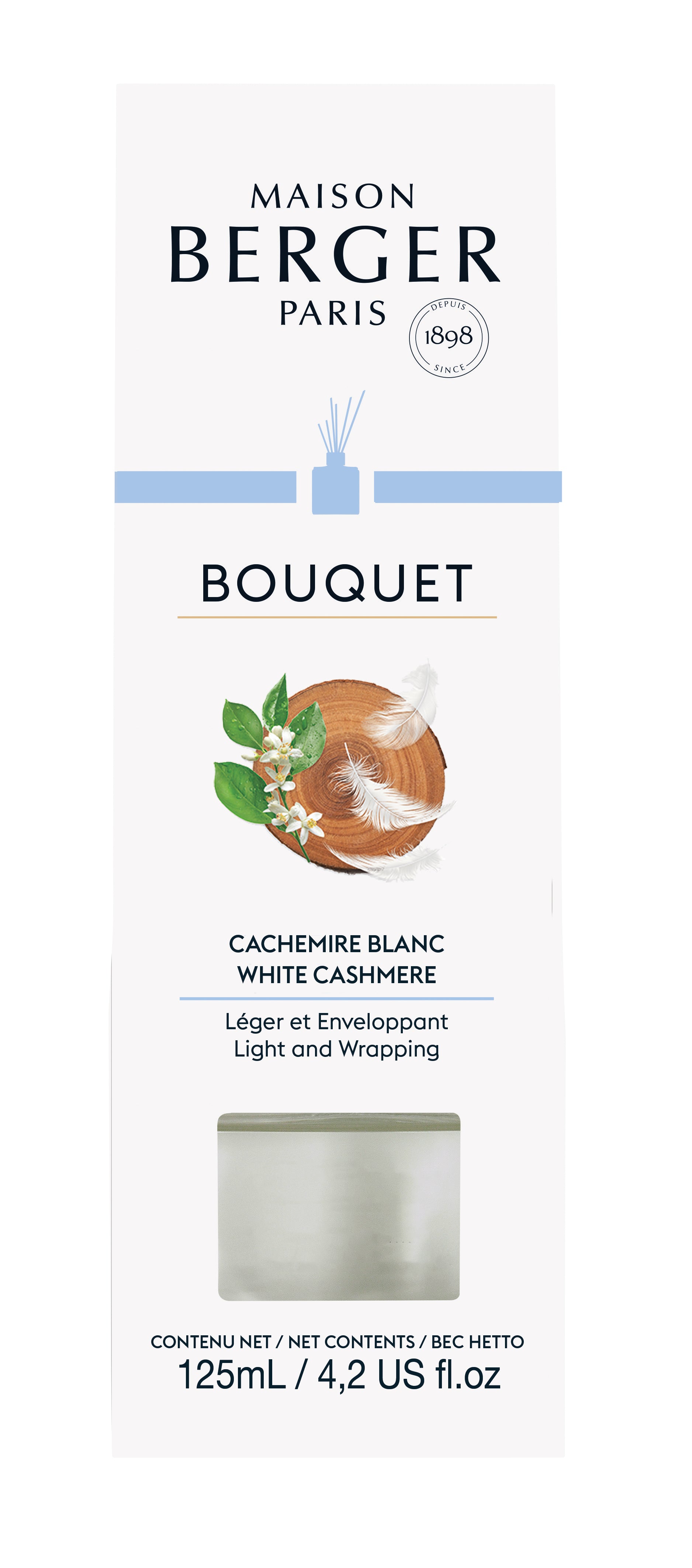 Bouquet parfumé cube blanc cachemire