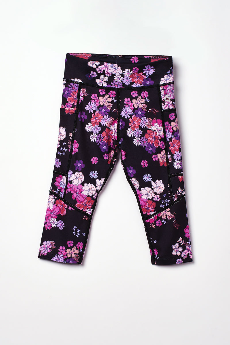 Legging capri de sport fleuri - MID