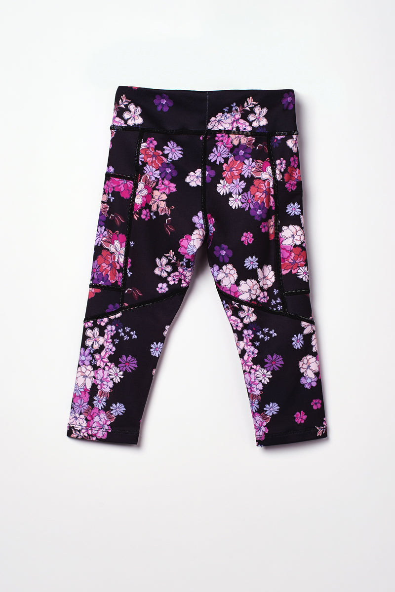 Floral sports capri leggings - MID