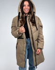 Manteau long avec capuche ajustable