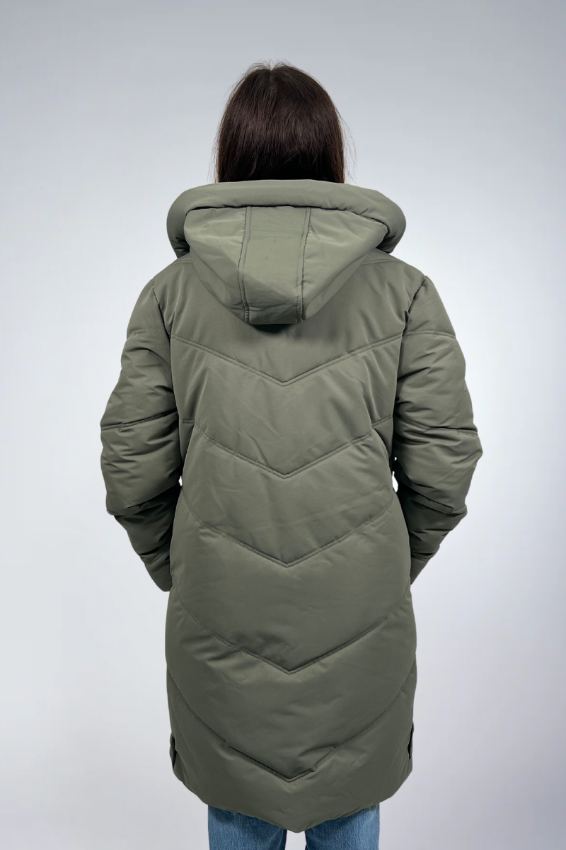 Manteau long avec capuche ajustable