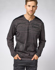 Henley neck long sleeve T-shirt - Projek Raw