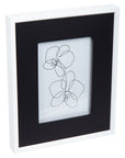 Photo frame 13 x 18 cm black marbled outline - White