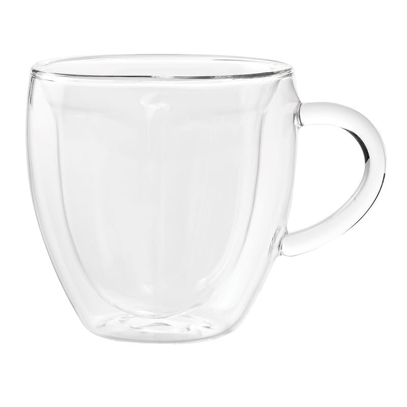 Tasse en verre double paroi forme de cœur