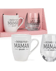 Ensemble de tasse et verre à vin pour maman