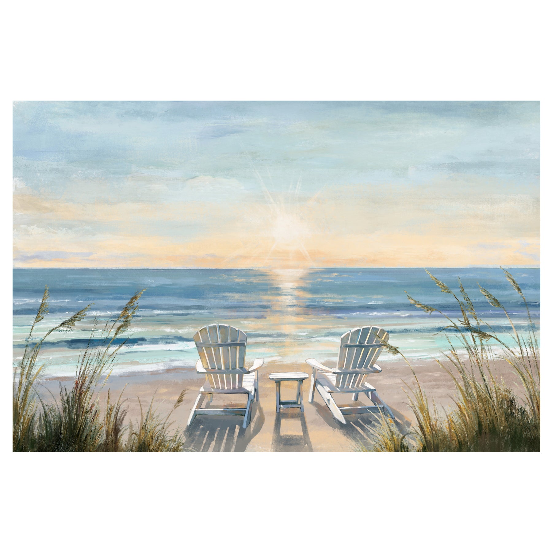 Picture frame - Chairs on the beach 91 x 61 cm