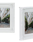 Cadre photo 10 x 15 cm baroque - Blanc