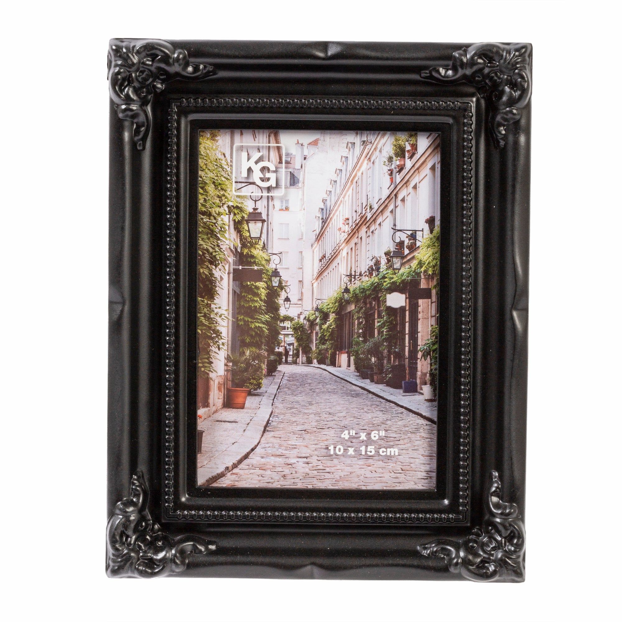 Baroque photo frame 10 x 15 cm - Black