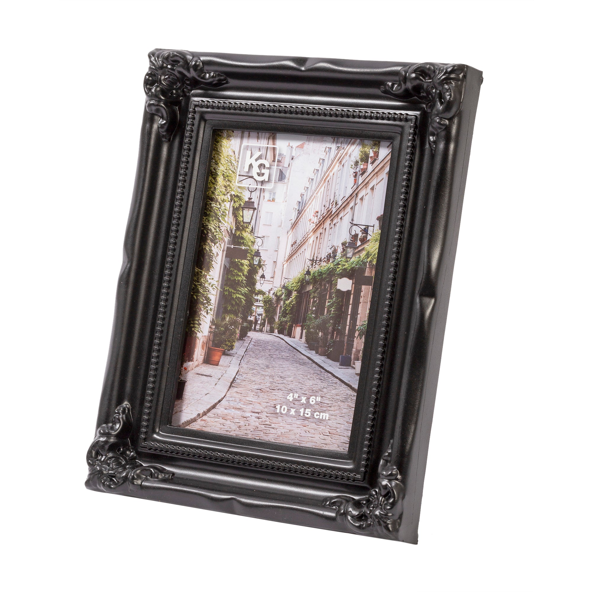 Baroque photo frame 10 x 15 cm - Black