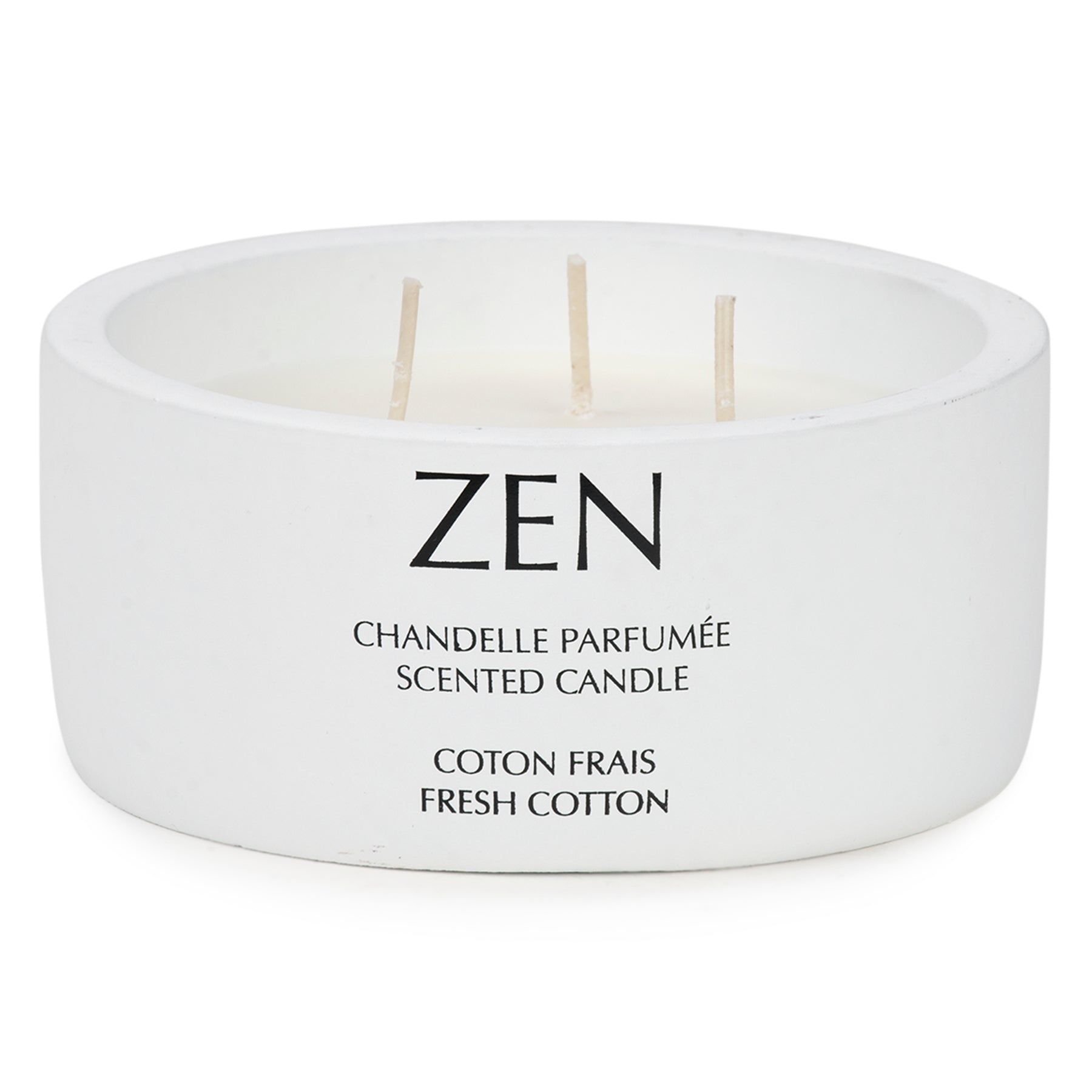 3 wick candle - Zen white fresh cotton