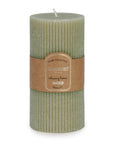 Ribbed sage Candle - 8 x 13 cm