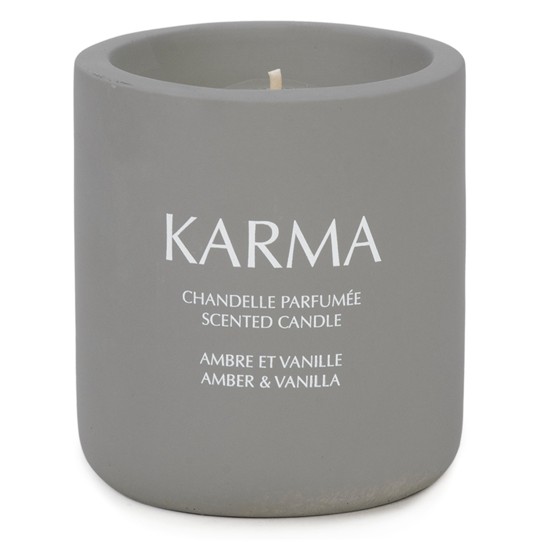 Chandelle céramique - Karma grise ambre et vanille