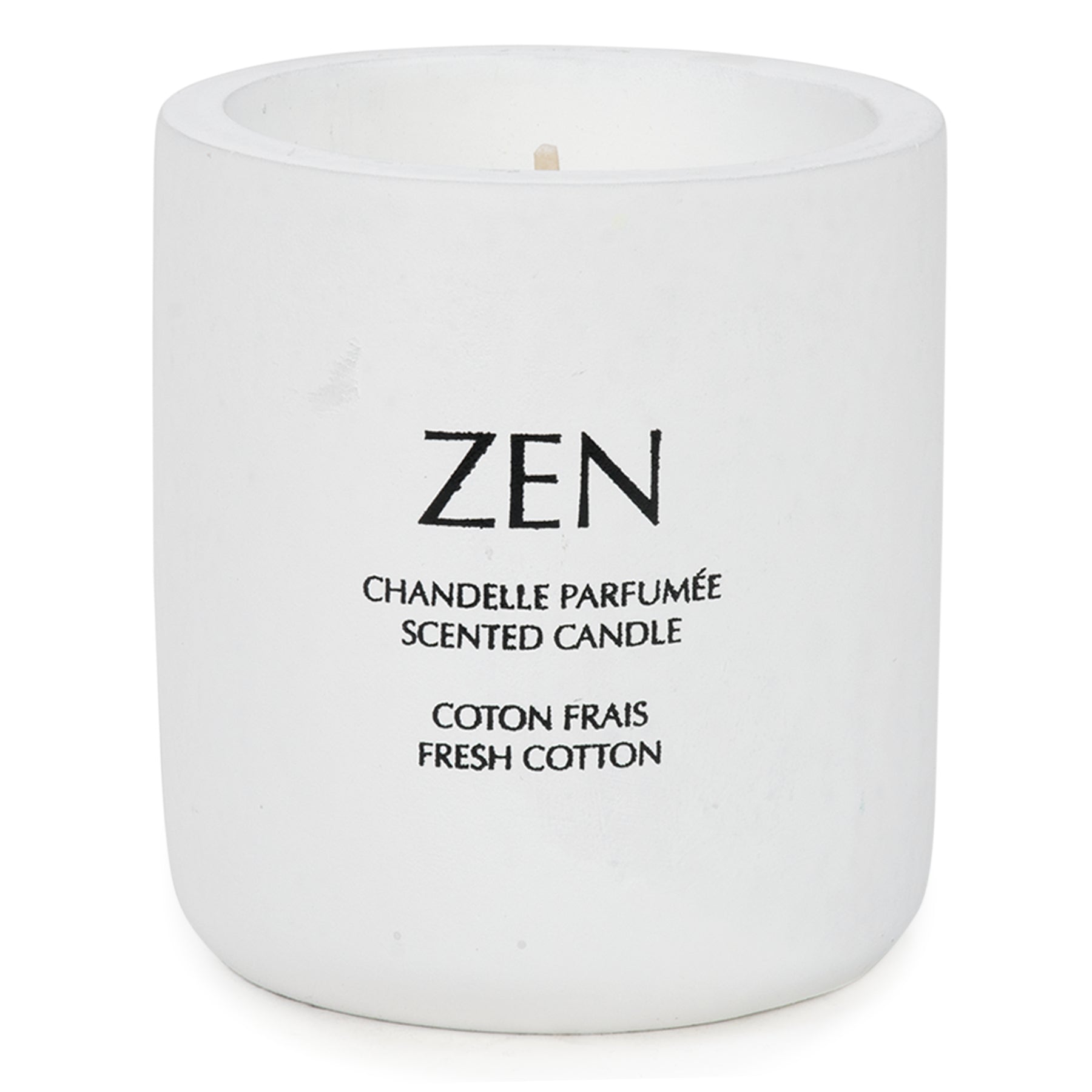 Ceramic candle - Zen white fresh cotton