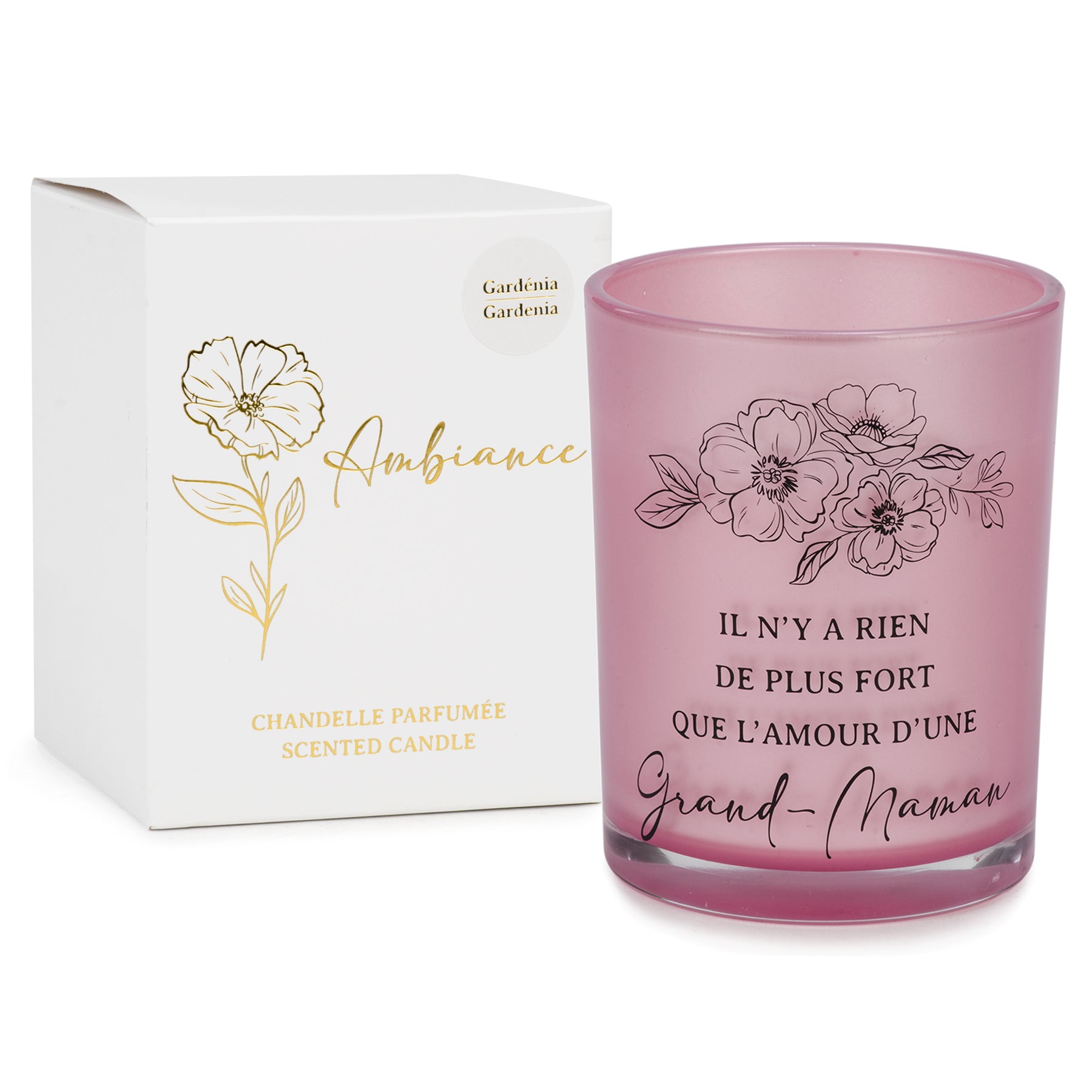 Scented candle - gardenia pink Grandma 10 x 13 cm