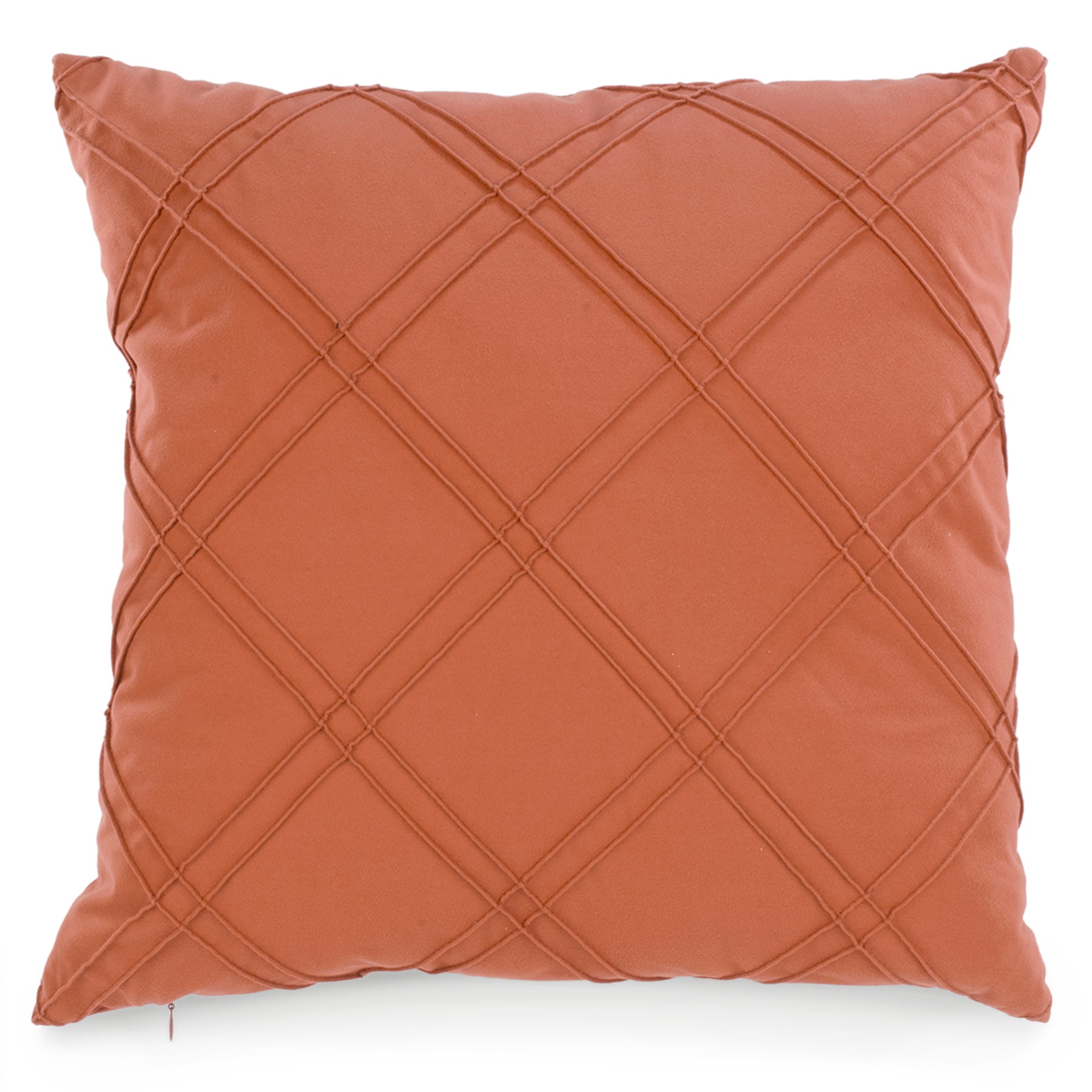 Coussin 17x17pouces velours rouille