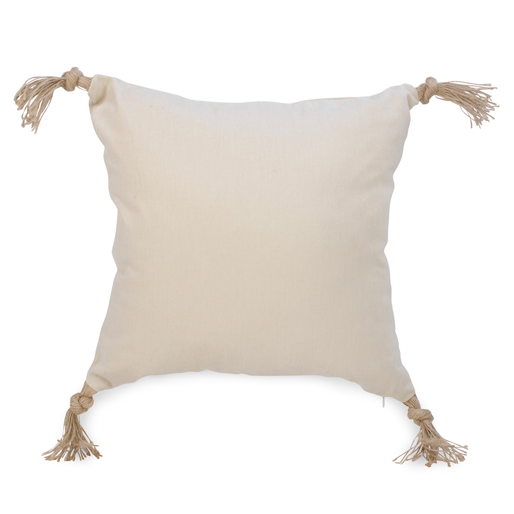 Coussin beige avec pompons