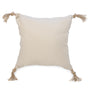 Coussin beige avec pompons