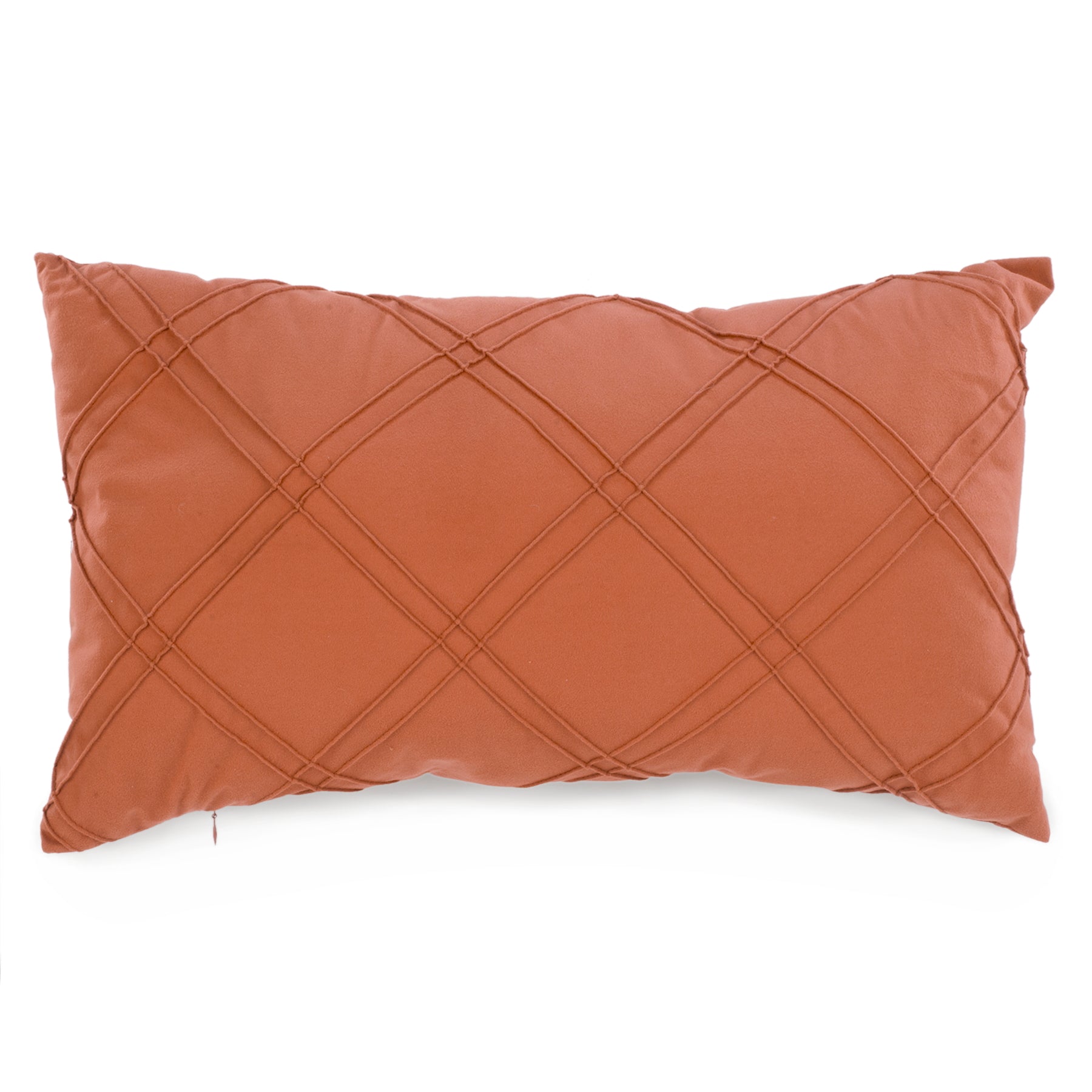 Rectangular rust velvet cushion