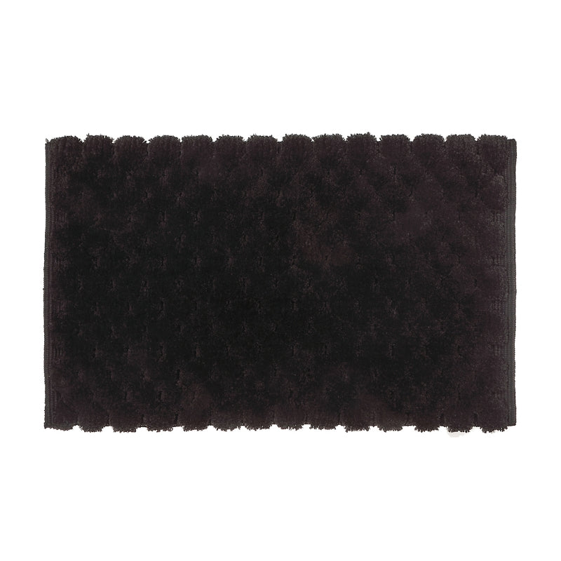 Tapis de bain à pompons 51 x 81 cm – Noir