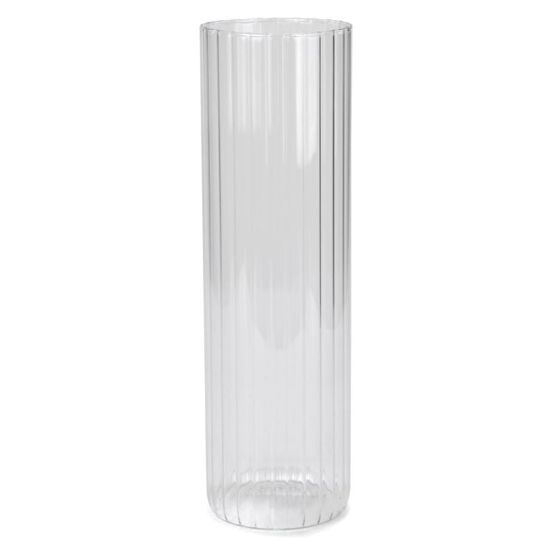 Vase cylindrique strié clair 41 cm