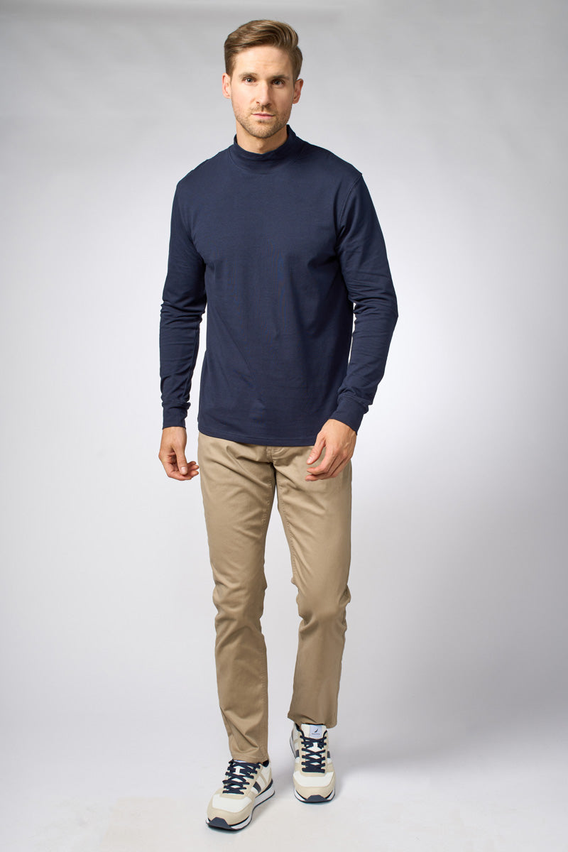 Plain high-neck long-sleeved t-shirt - CUBE