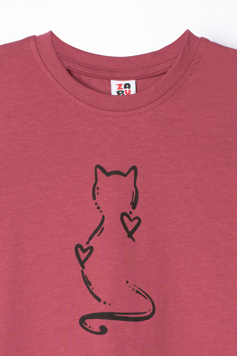 T-shirt à imprimé de chat