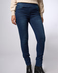 Straight leg pull-on jeans