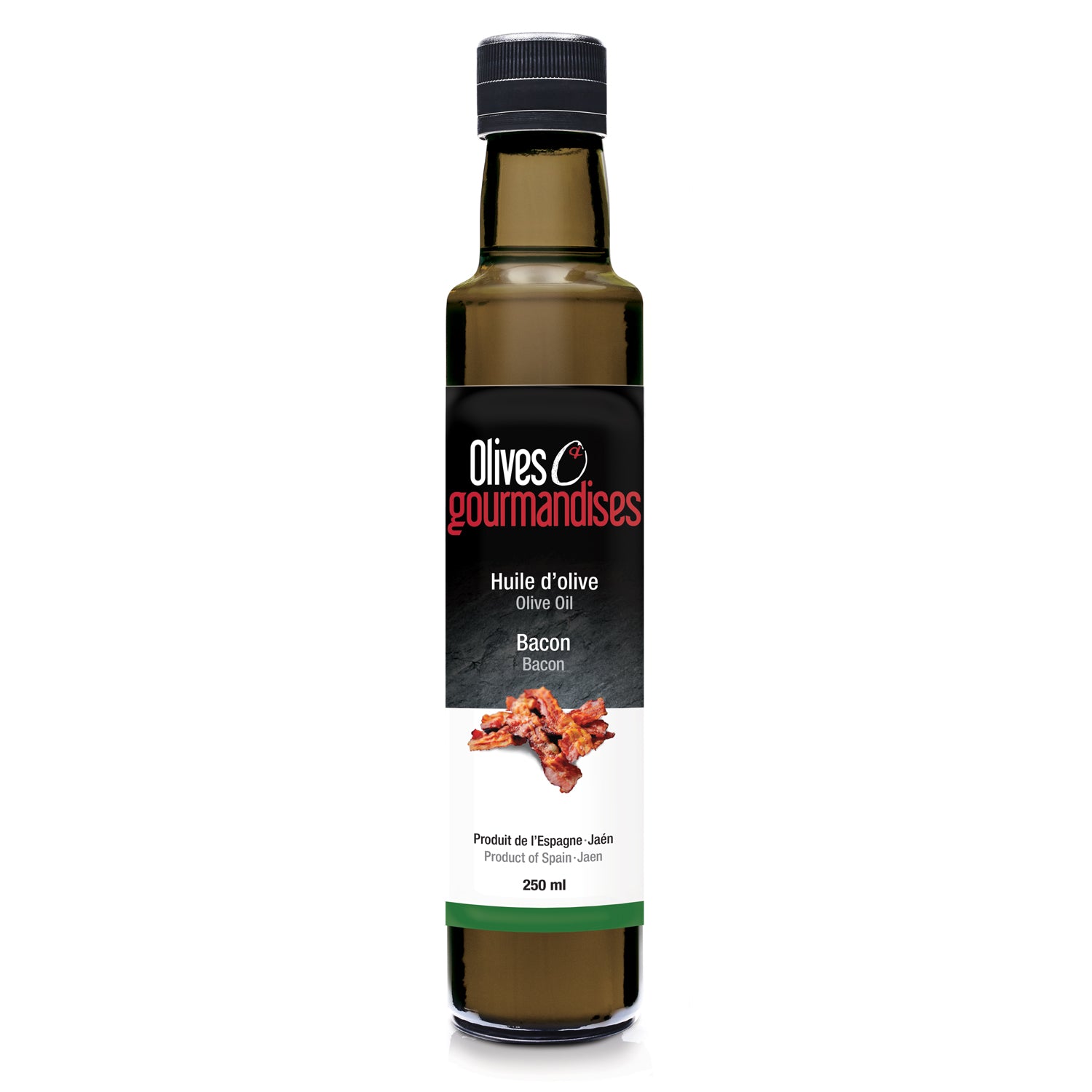 Huile d&#39;olive Bacon 250 ml - Olives et gourmandises