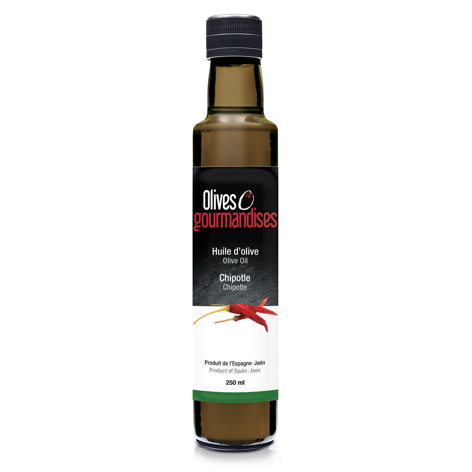 Huile d&#39;olive chipotle 250 ml - Olives et gourmandises