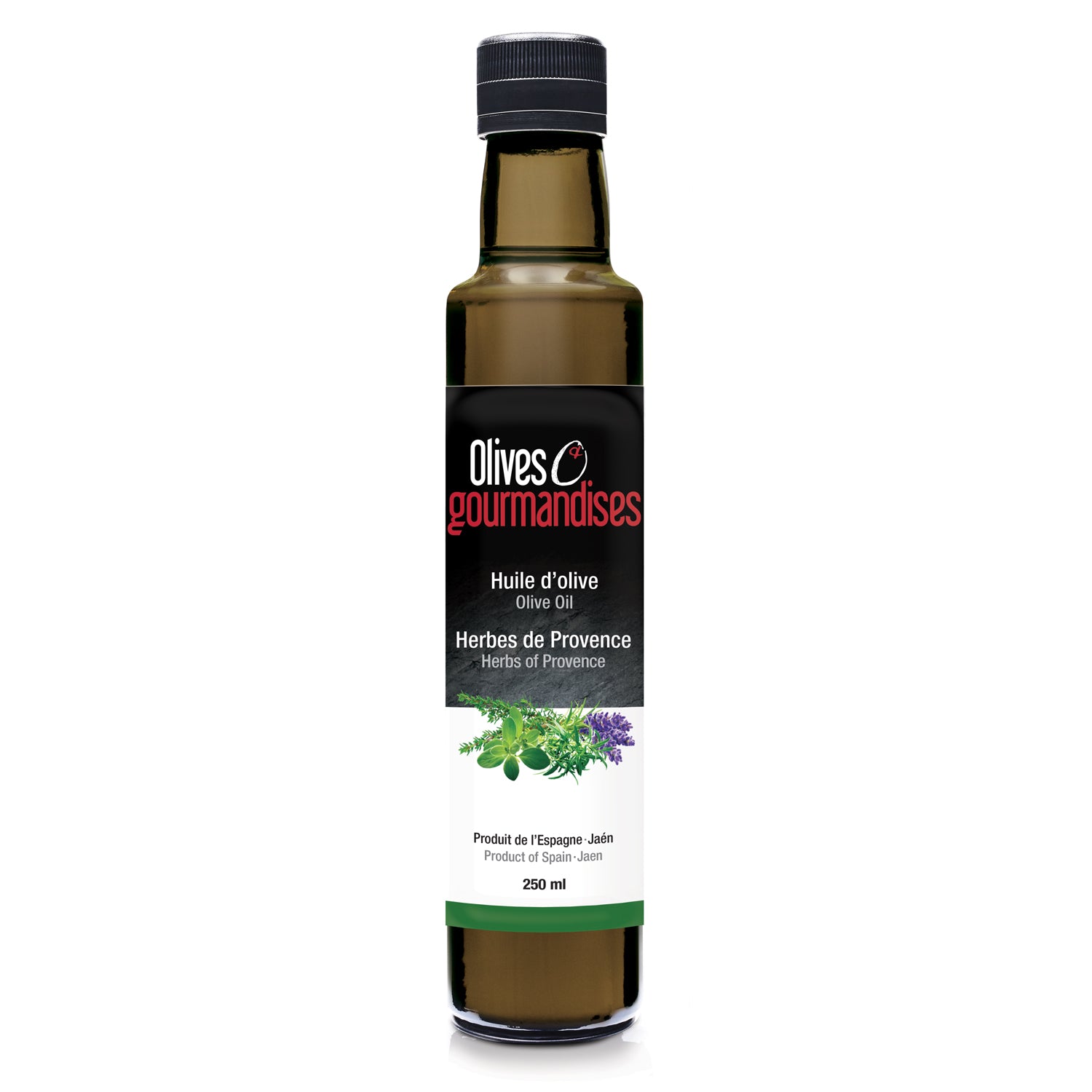 Huile d&#39;olive Herbes de Provence 250 ml - Olives et gourmandises