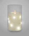 Chandelle LED crème avec fil lumineux 15cm