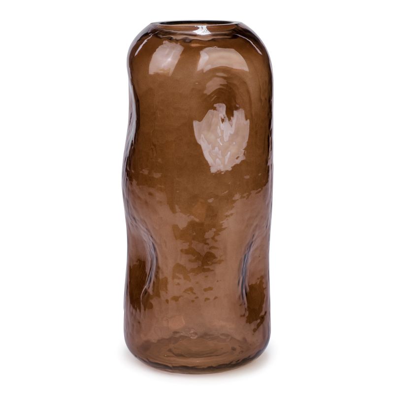 Brown stained glass vase 28 cm