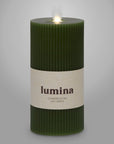 Green striped LED candle 18cm