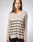 Striped V-neck knit - Mosaic