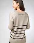 Striped V-neck knit - Mosaic