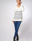 Striped V-neck knit - Mosaic