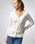 Ribbed Button Cardigan - Mosaic