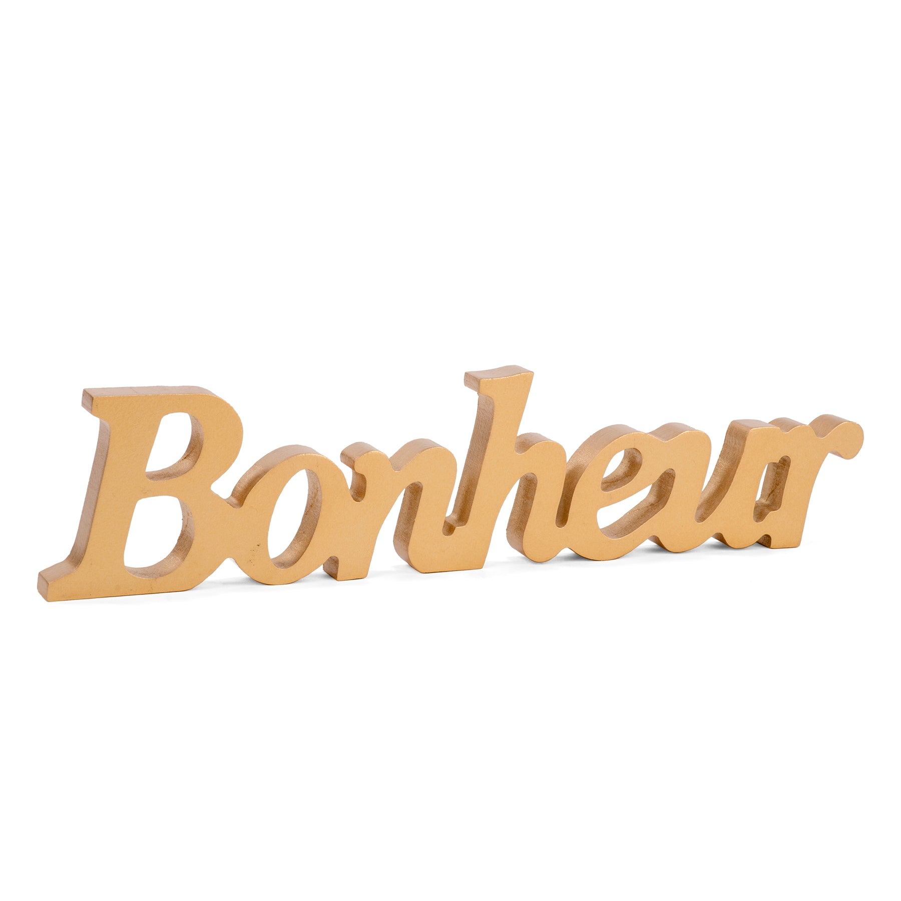 Mot Bonheur en bois or