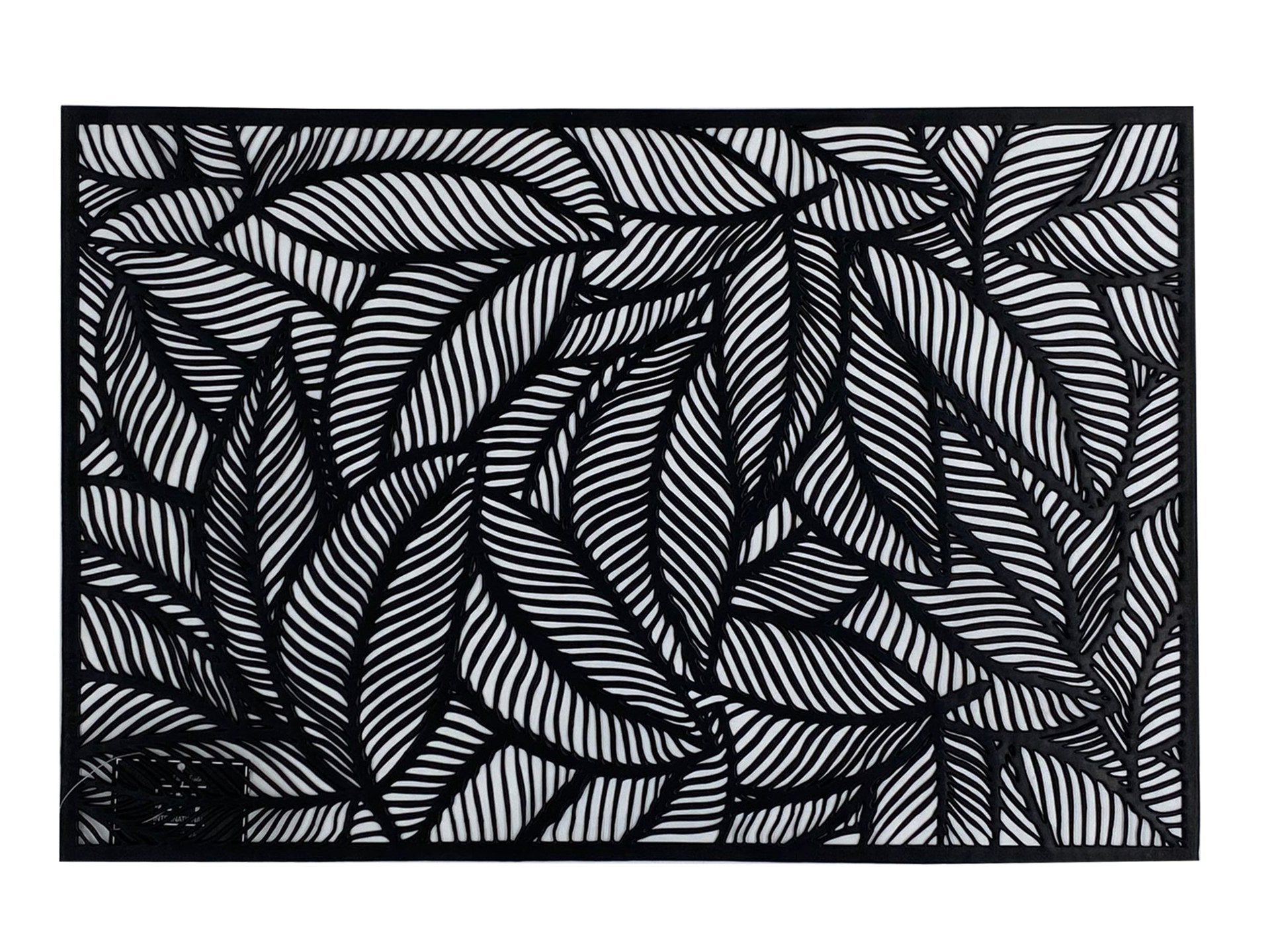 Napperon 30 x 45 cm motif feuille - Noir