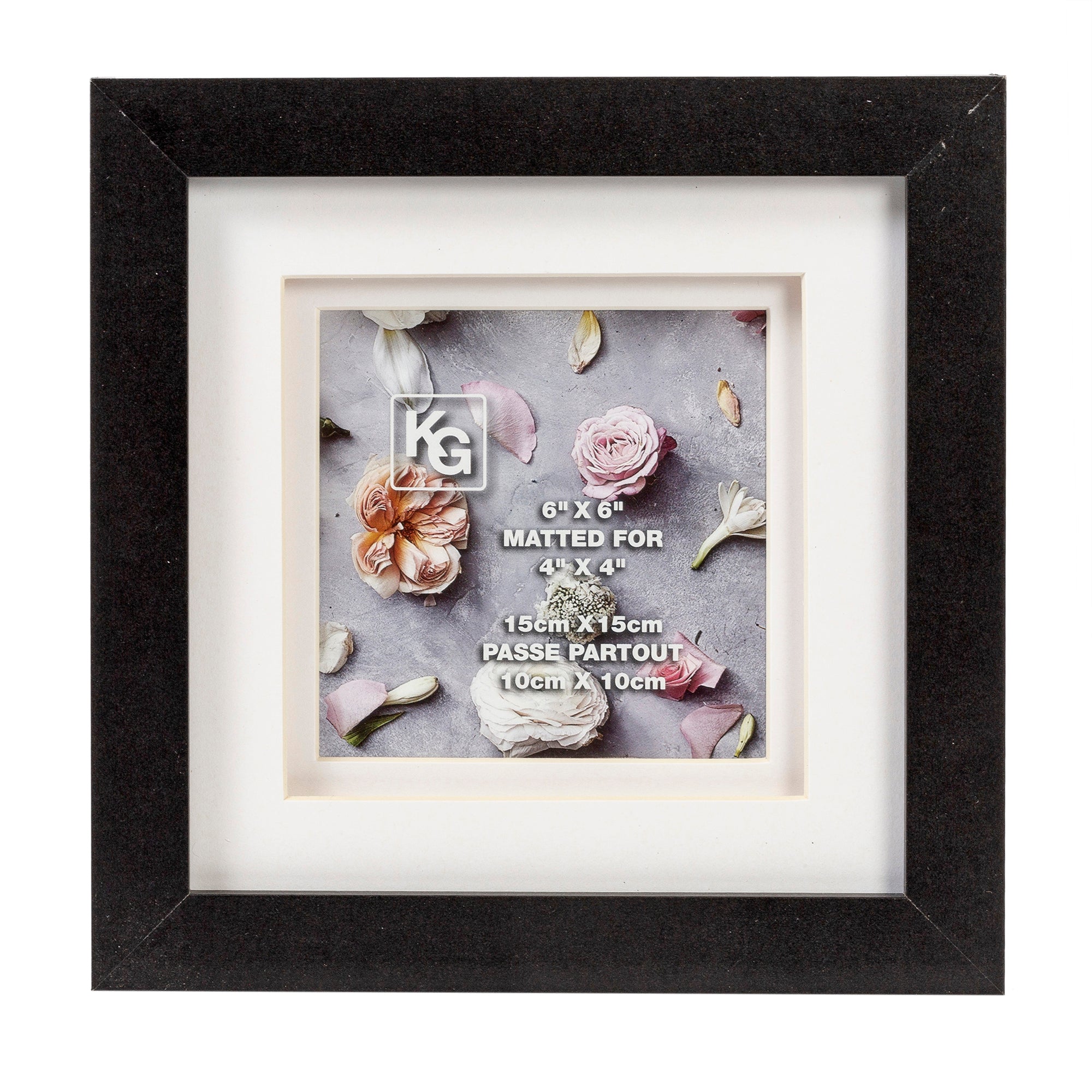 Passepartout photo frame 15 x 15cm / 10 x10 cm - Black