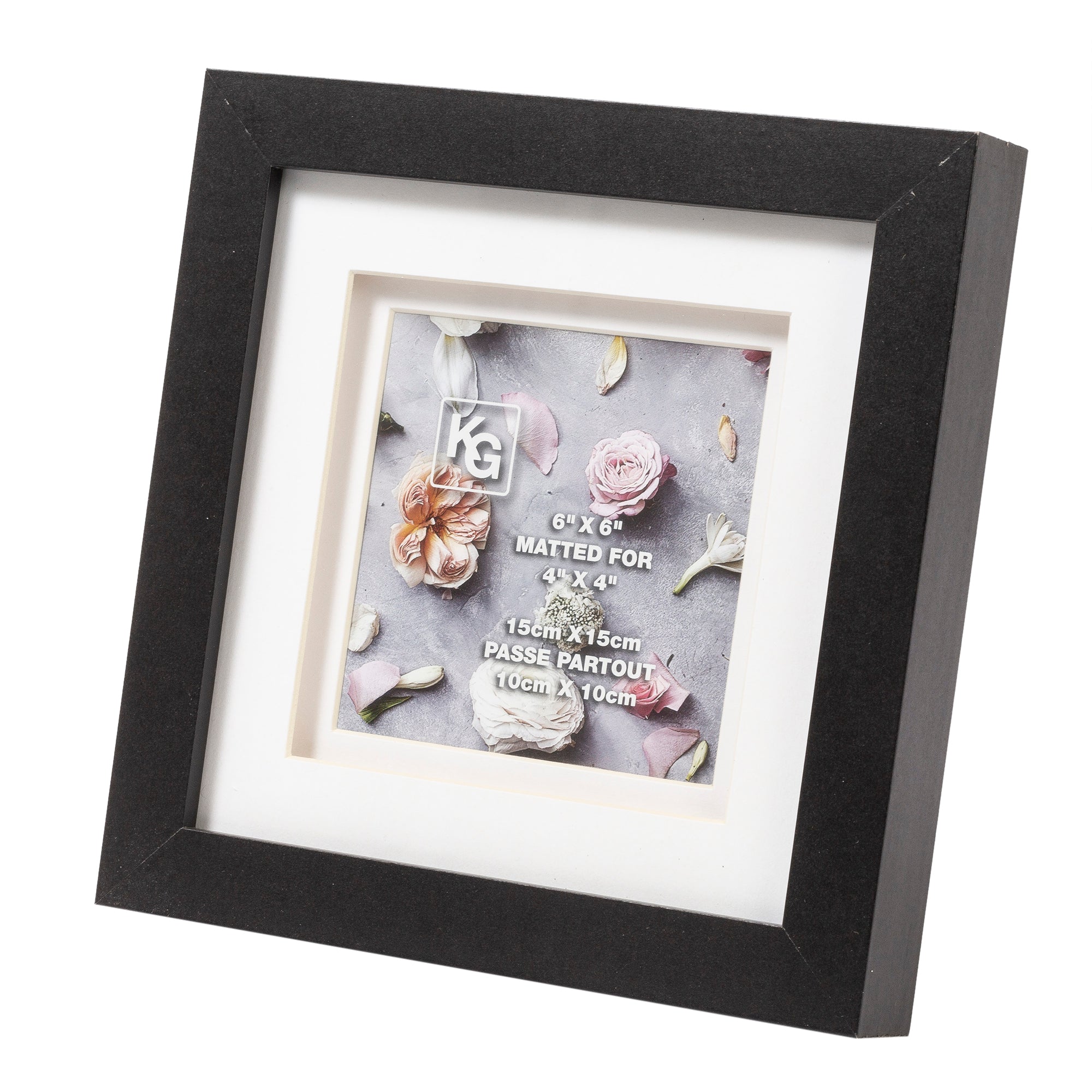 Passepartout photo frame 15 x 15cm / 10 x10 cm - Black