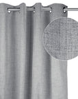 Pale gray linen effect curtain with rings