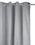 Pale gray linen effect curtain with rings