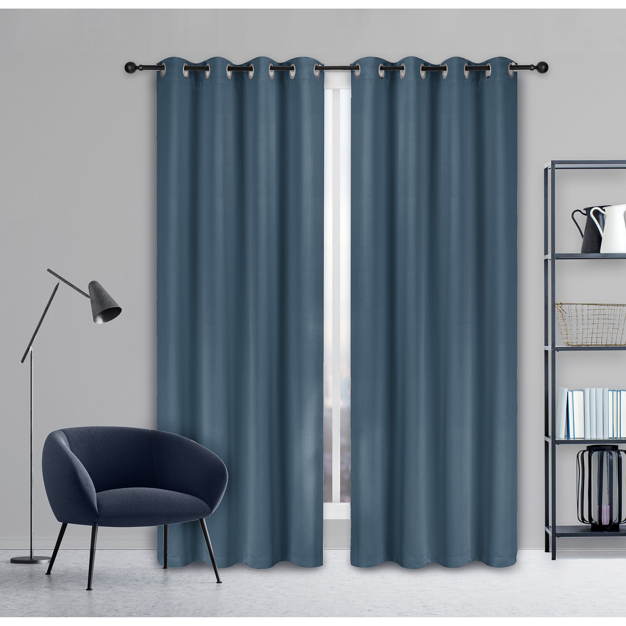 Blackout curtain - Gray blue 137 x 213 cm