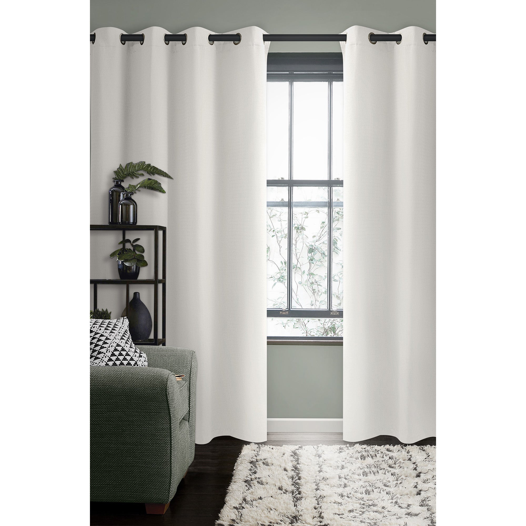 Darkening curtain - Jacquard white chevron pattern 132 x 213 cm