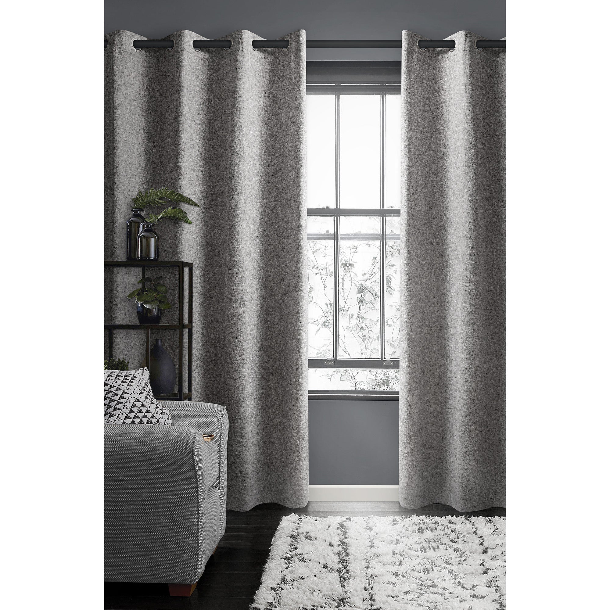 Darkening curtain - Jacquard gray chevron pattern 132 x 213 cm