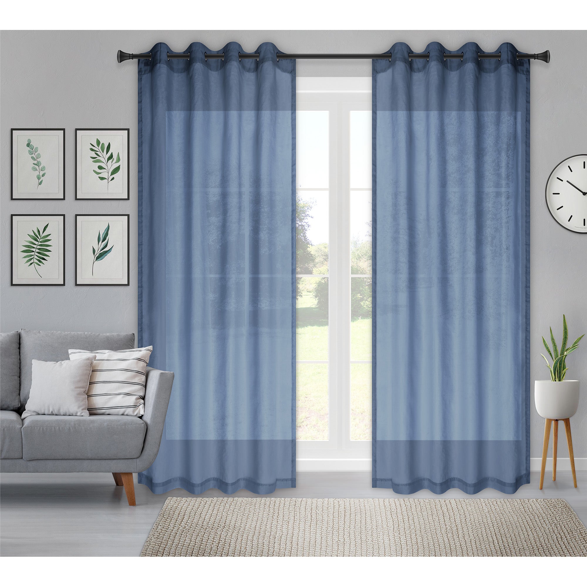 Semi-opaque curtain - Bella blue 137 x 218 cm