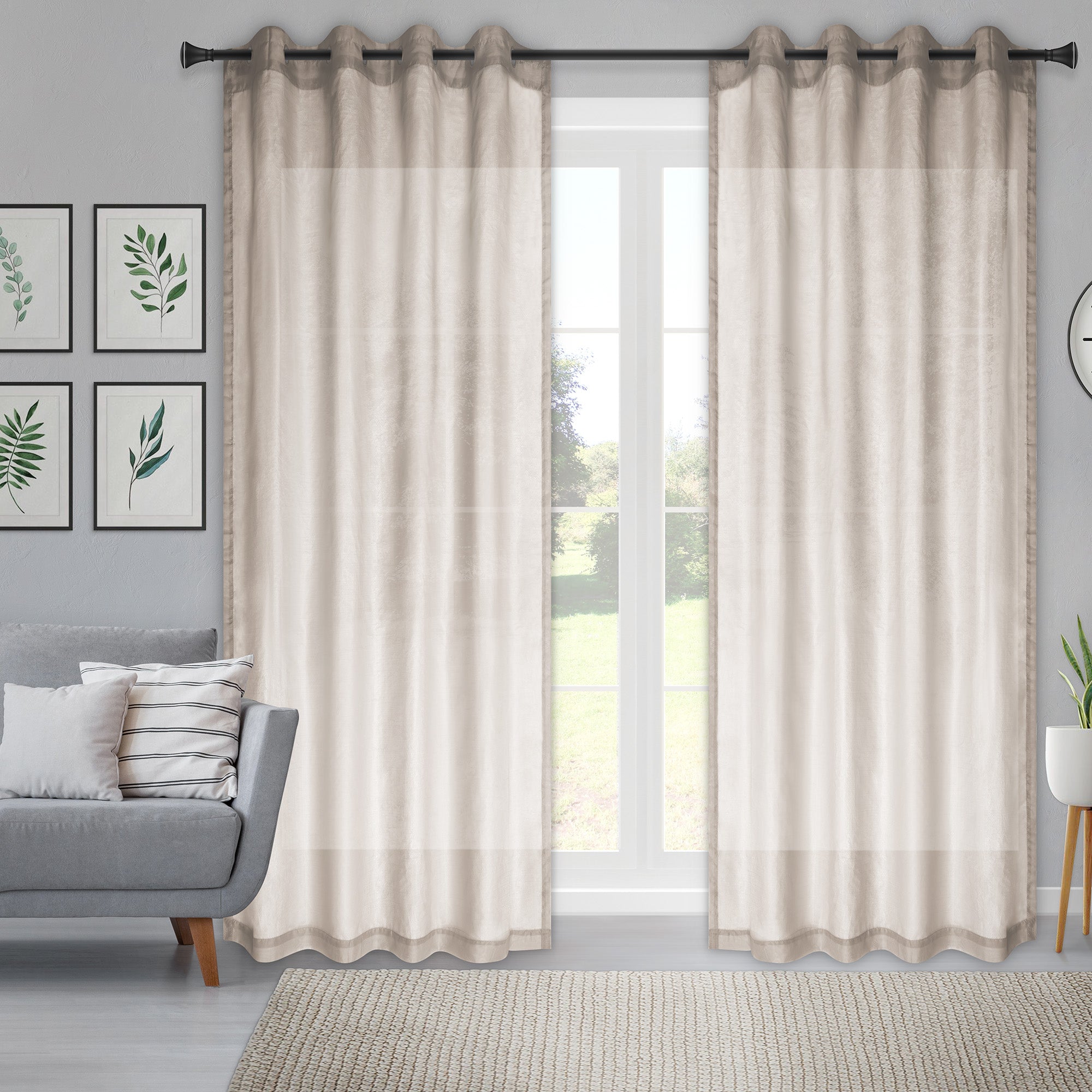 Semi-opaque curtain - Bella taupe 137 x 218 cm