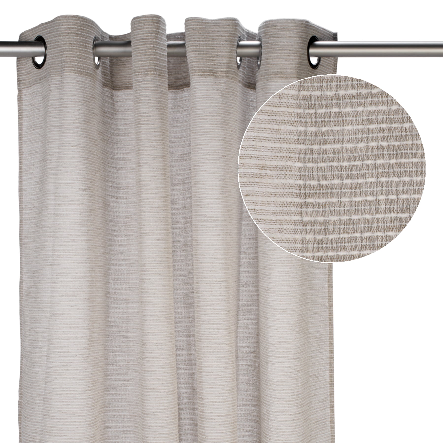 Textured taupe curtain